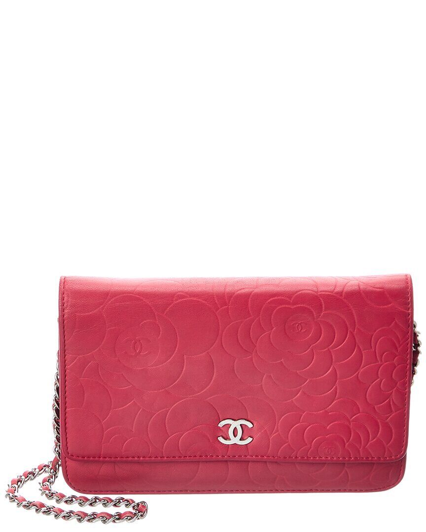 Chanel Pink Lambskin Leather Wallet On Chain ( ) Women's