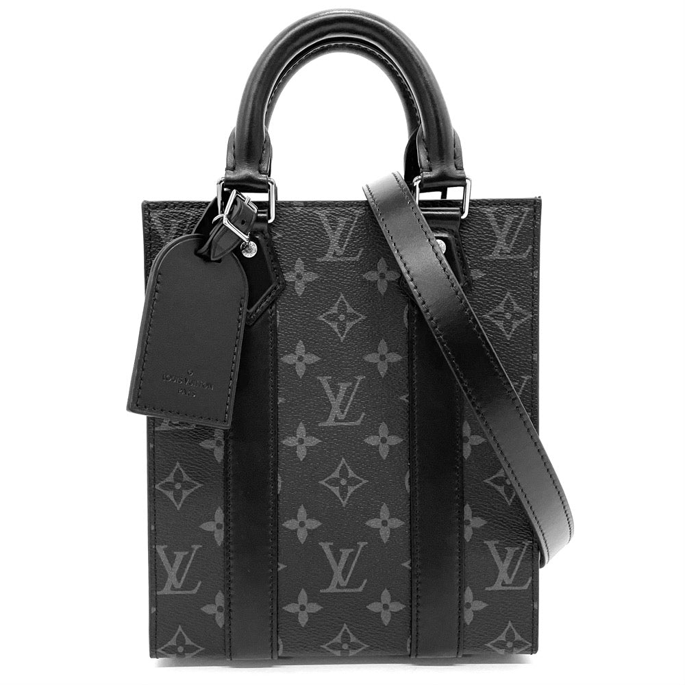 Louis Vuitton Monogram Eclipse Sac Plat Mini Shoulder Bag Black