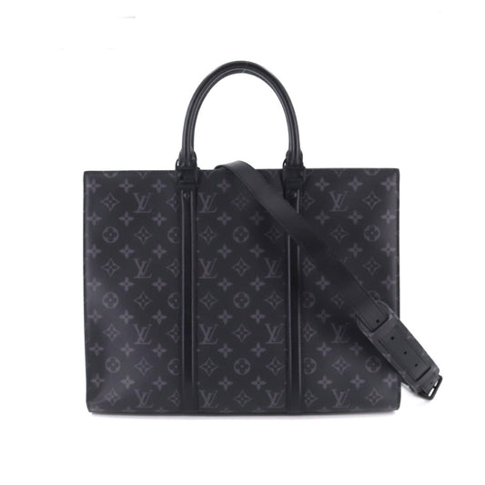 Louis Vuitton Monogram Eclipse Sac Pla Horizontal Zip Business Bag Black