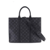 Louis Vuitton Monogram Eclipse Sac Pla Horizontal Zip Business Bag Black