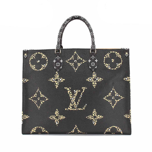 Louis Vuitton Monogram Jungle OnTheGo GM Tote Shoulder Bag Noir