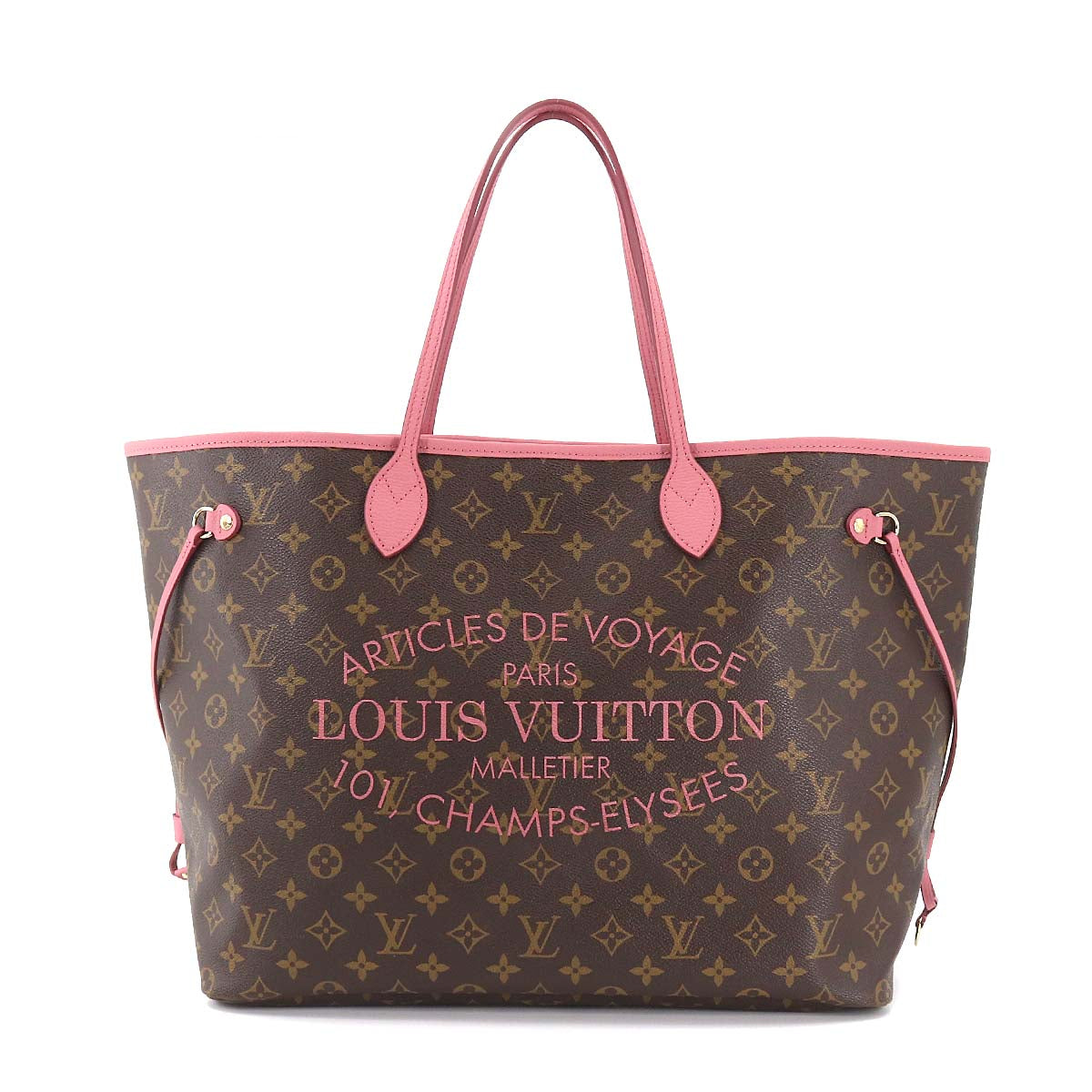 Louis Vuitton Monogram Ikat Flower Neverfull GM Tote Bag Rose Velour