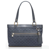 Louis Vuitton Monogram Mini Lucile PM Handbag Tote Bag Navy Canvas Leather