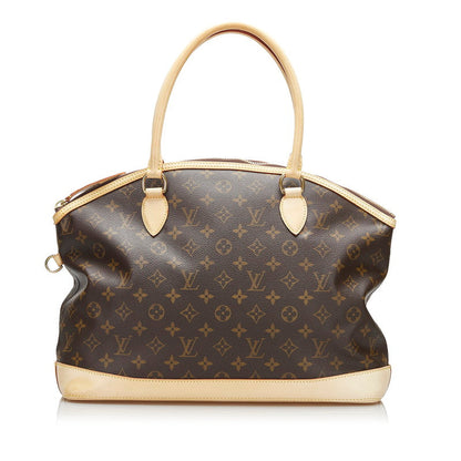 Louis Vuitton Monogram Lockit Shoulder Bag Brown