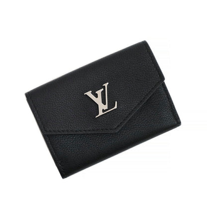 Louis Vuitton Portefeuille Lock Mini Compact Tri-fold Wallet Calf Leather Noir Black