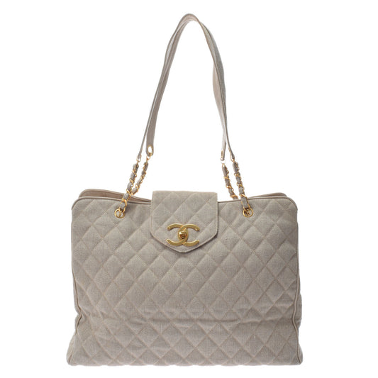 Chanel Super Model Bag Chain Beige/Gold Hardware Cotton Shoulder Bag