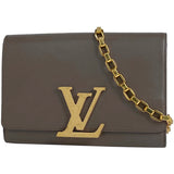 Louis Vuitton Pochette Chain Shoulder Bag Leather Brown
