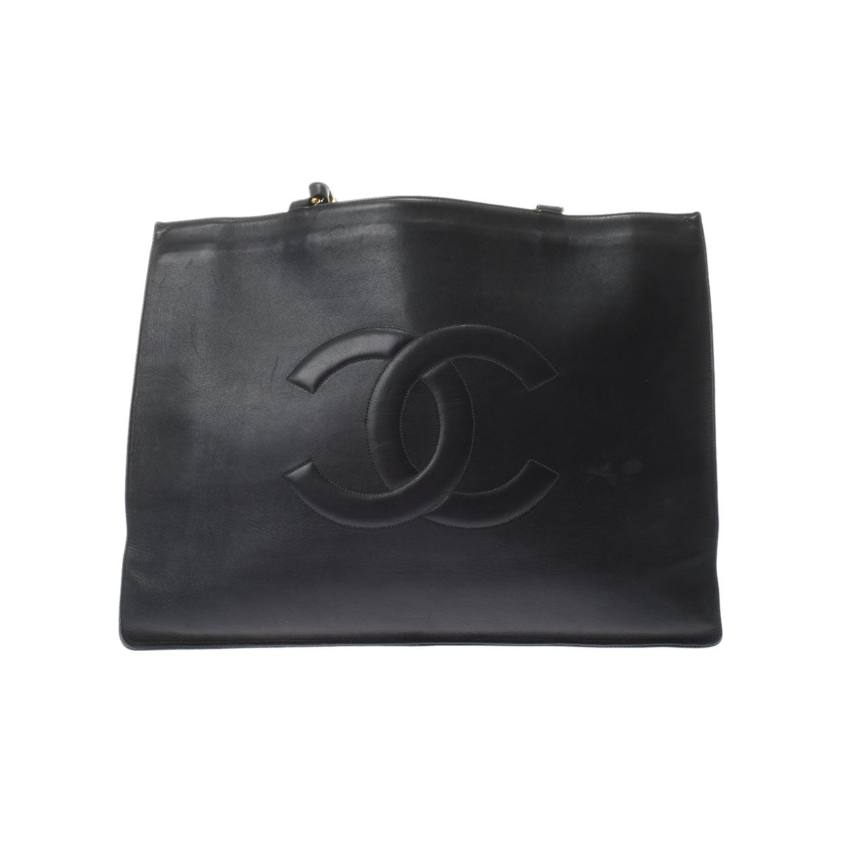 Chanel Chain Black/Gold Hardware Calfskin Tote Bag