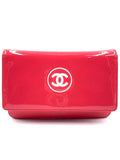 Chanel Pink/White Patent Leather Cc Woc Clutch Bag