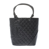 Chanel Cambon Line Medium Black/Silver Hardware Calfskin Tote Bag