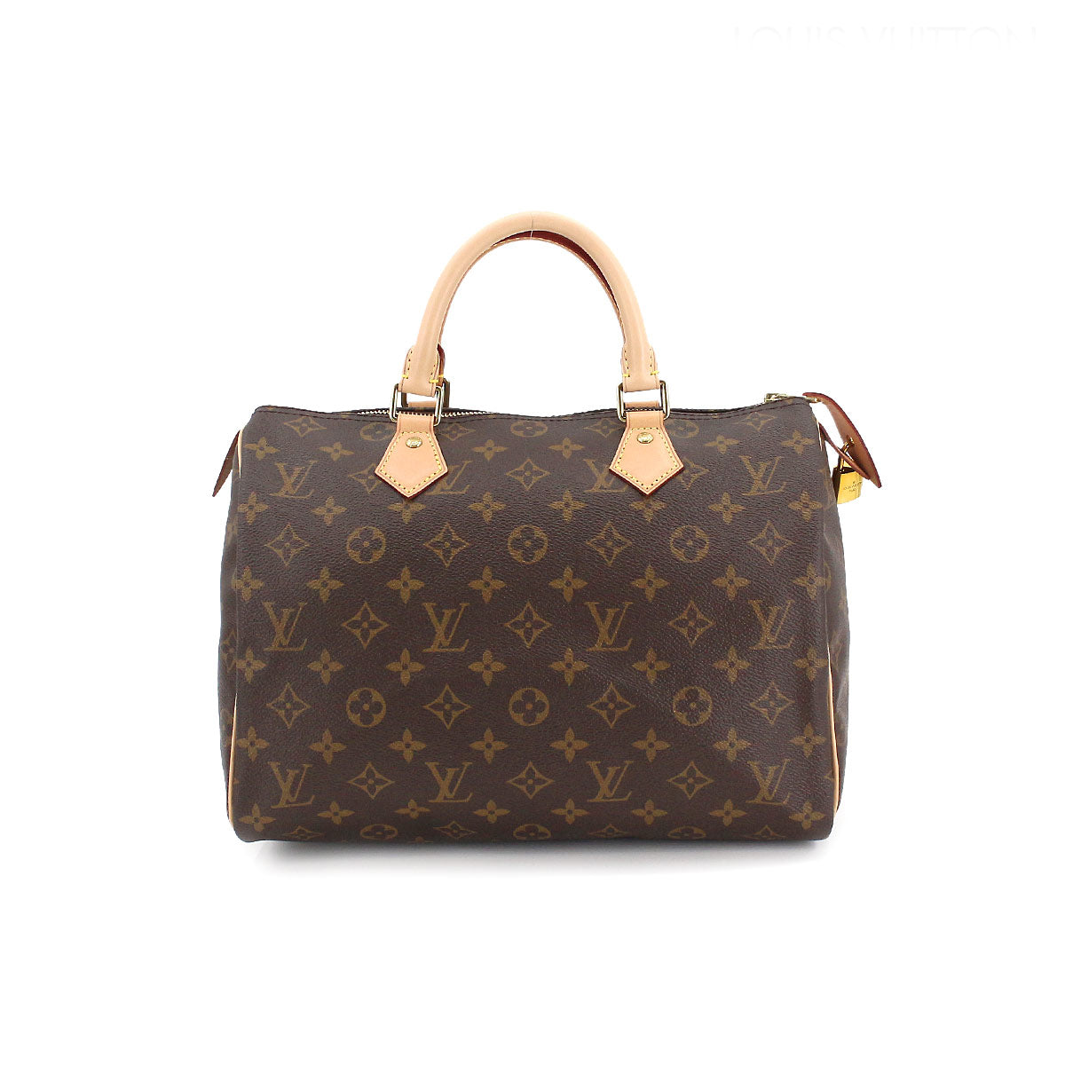 Louis Vuitton Monogram Speedy 30 HandBag Brown Gold Hardware
