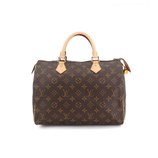 Louis Vuitton Monogram Speedy 30 HandBag Brown Gold Hardware