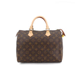 Louis Vuitton Monogram Speedy 30 HandBag Brown Gold Hardware