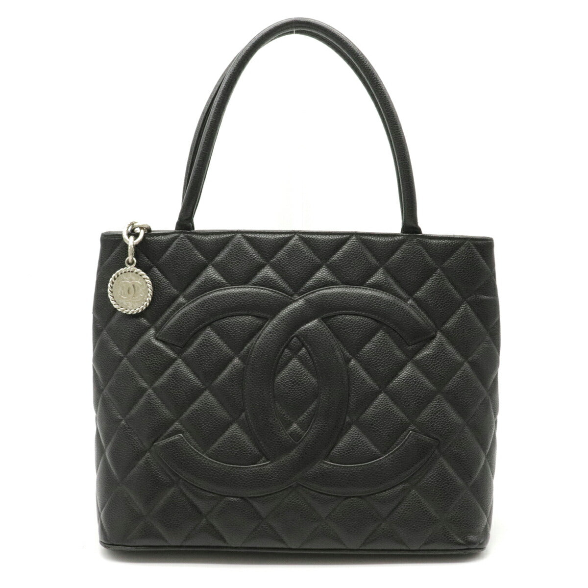 Chanel Matelasse Caviar Skin Reissue Tote Cocomark Leather Black