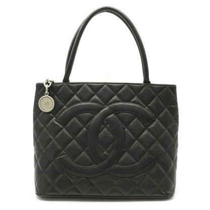 Chanel Matelasse Caviar Skin Reissue Tote Cocomark Leather Black