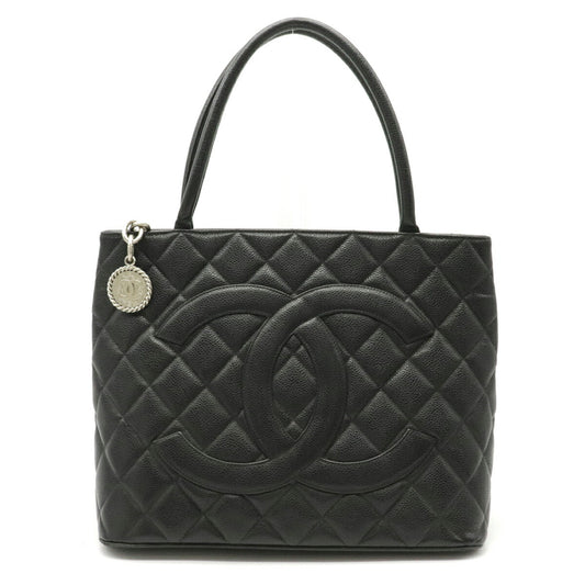 Chanel Matelasse Caviar Skin Reissue Tote Cocomark Leather Black