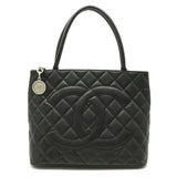 Chanel Matelasse Caviar Skin Reissue Tote Cocomark Leather Black
