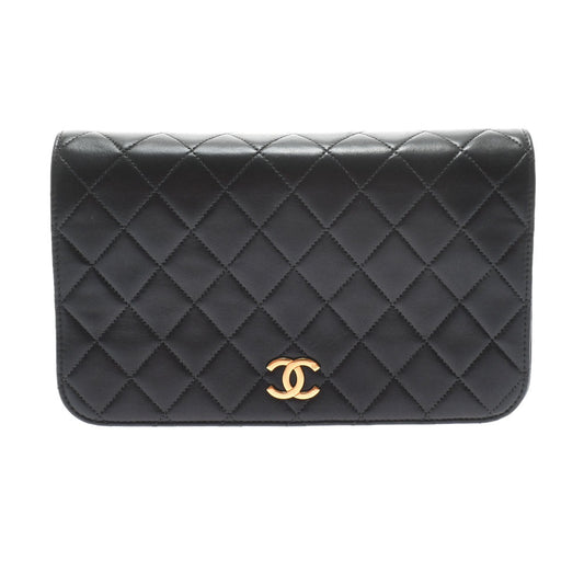 Chanel Matelasse Full Flap Push Lock Chain Gold Hardware Lambskin Shoulder Bag