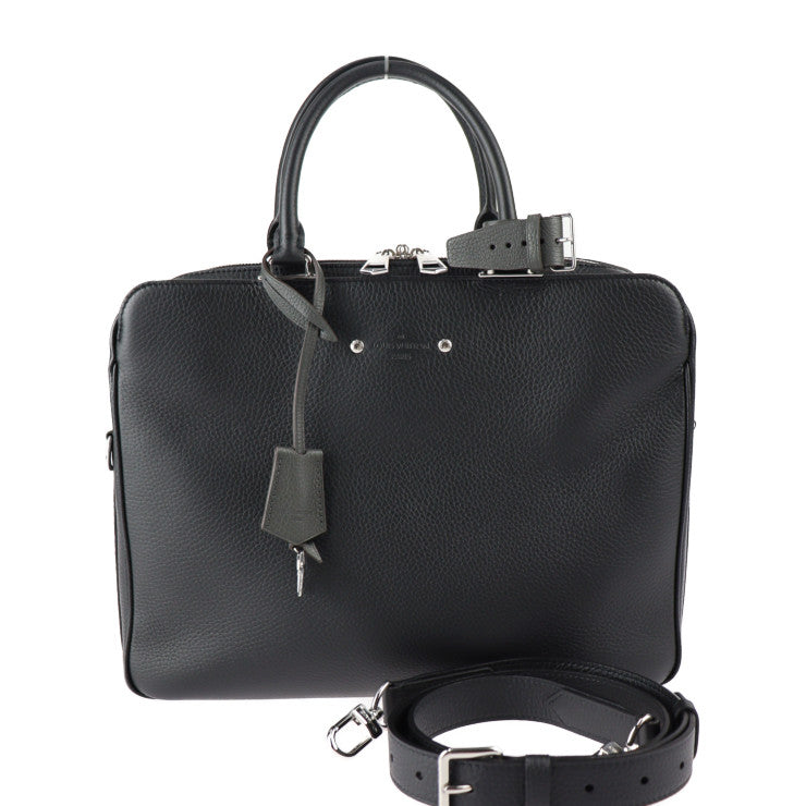Louis Vuitton Armand Briefcase MM Business Bag Taurillon Leather Noir Black