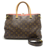 Louis Vuitton Monogram Pallas Rose Pink 2WAY Bag Brown