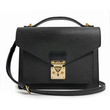 Louis Vuitton Monceau Shoulder Bag Epi Leather Black