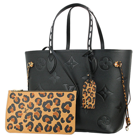 Louis Vuitton Neverfull MM Giant Wild at Heart Monogram Implant Leather Black