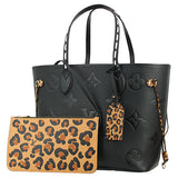 Louis Vuitton Neverfull MM Giant Wild at Heart Monogram Implant Leather Black