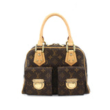 Louis Vuitton Monogram Manhattan PM Handbag Brown Gold Hardware
