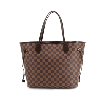 Louis Vuitton Damier Neverfull MM Tote Bag Ebene Cerise Brown Gold Hardware