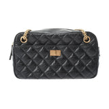 Chanel Chain Shoulder Bag Black Gold Hardware Aged Calfskin Shoulder Bag