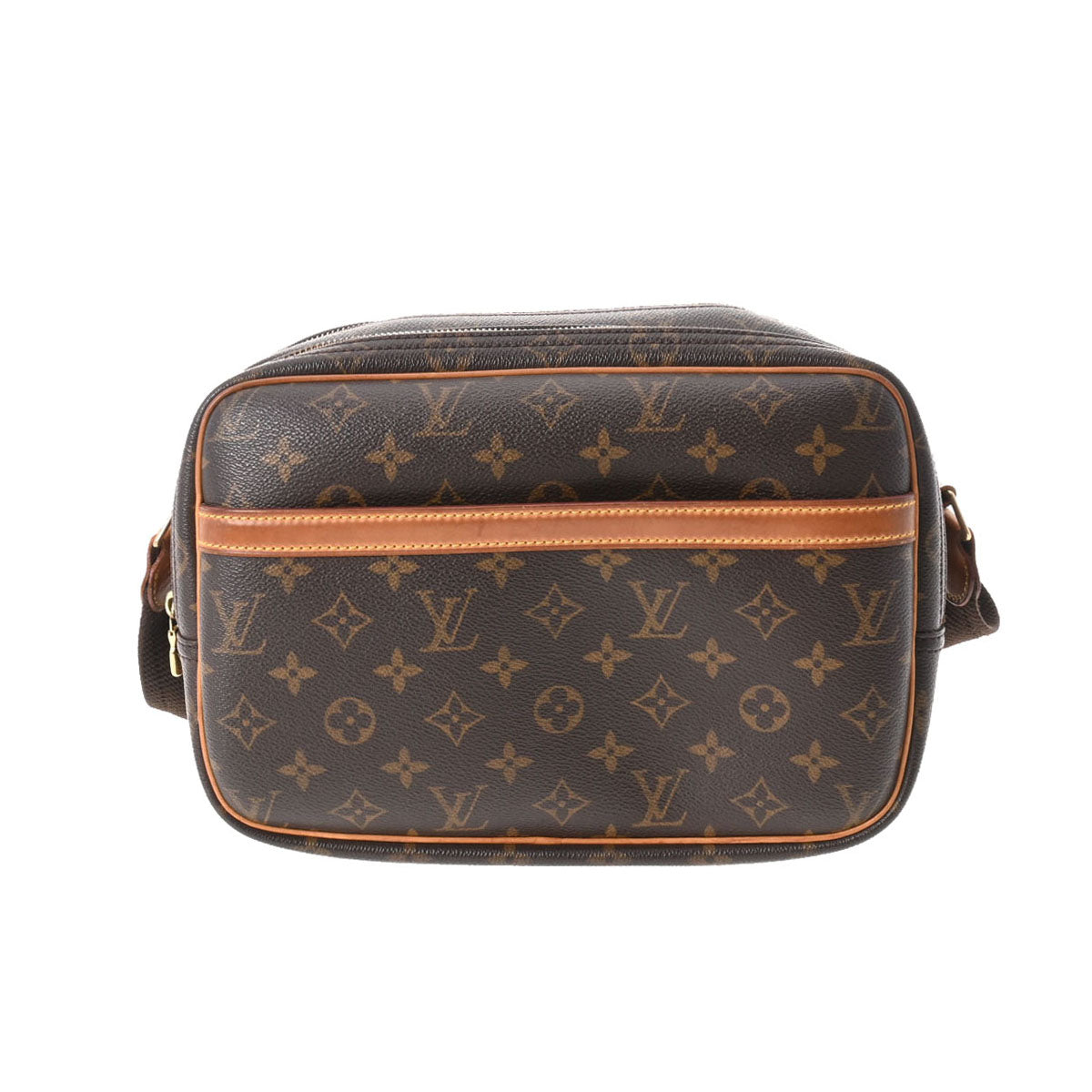 Louis Vuitton Monogram Reporter PM Brown Canvas Shoulder Bag