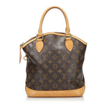 Louis Vuitton Monogram Lockit Tote Bag Brown