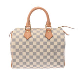 Louis Vuitton Damier Azur Speedy 25 White  Canvas Handbag