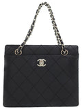 Chanel Wild Stitch Matelasse Chain Handbag Shoulder Bag Black