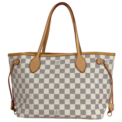 Louis Vuitton Neverfull PM Tote Bag Damier Azur White