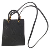 Louis Vuitton Monogram Implant Petite Sac Plat Shoulder Bag Black