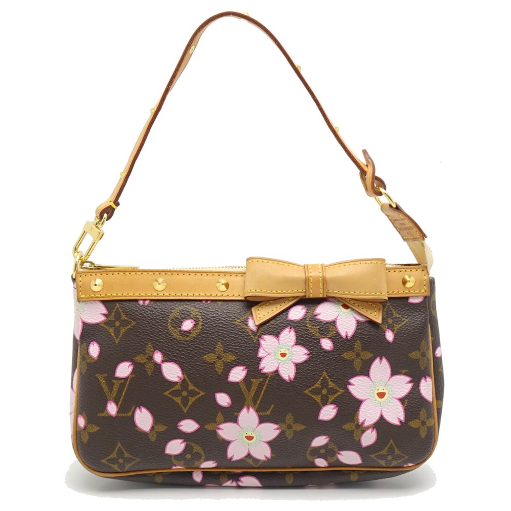 Louis Vuitton Cherry Blossom Pochette Accessoire Accessory Pouch Brown