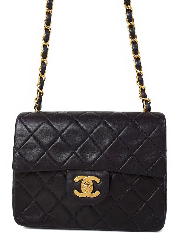 Chanel Mini Matelasse Chain Shoulder Bag Black