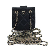 Chanel Chain Pochette Matelasse Black Shoulder Pouch