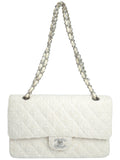 Chanel Tweed Matelasse Chain Shoulder Bag White