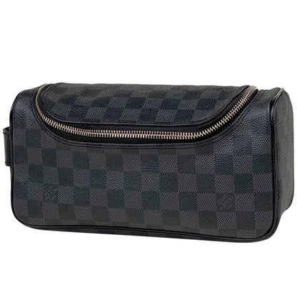 Louis Vuitton Toilette Pouch Travel Accessory Case Damier Graphite Black