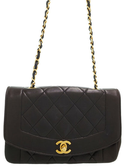 Chanel Diana Matelasse Chain Shoulder Bag Black