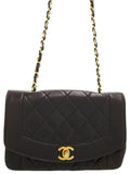 Chanel Diana Matelasse Chain Shoulder Bag Black