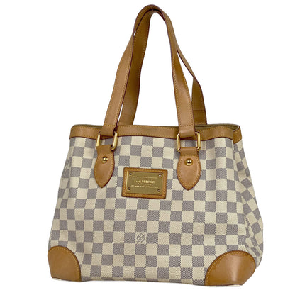 Louis Vuitton Hampstead PM Handbag Tote Bag Damier Azur White
