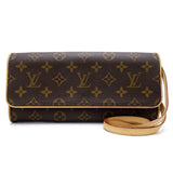 Louis Vuitton Monogram Pochette Twin GM Brown 2WAY Bag