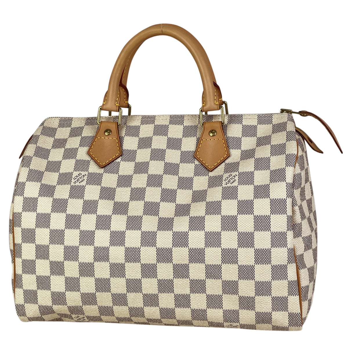 Louis Vuitton Speedy 30 Boston Bag Handbag Damier Azur White