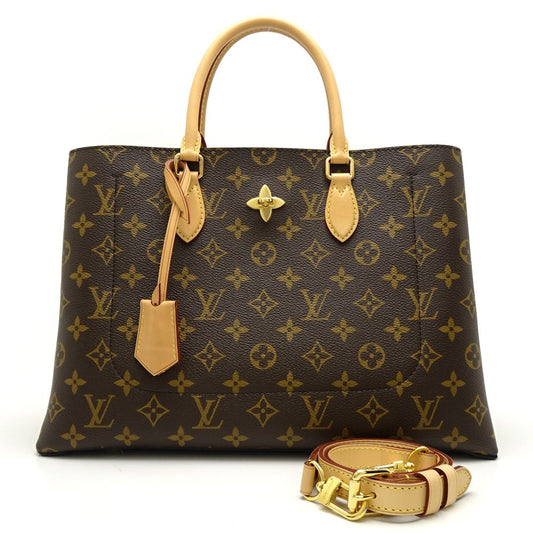 Louis Vuitton Monogram Flower Tote Brown 2WAY Bag