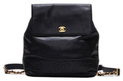 Chanel Triple Coco Turn Lock Chain Caviar Skin Black