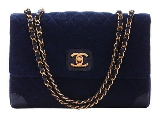 Chanel Matelasse Turnlock Straight Flap Chain Shoulder Jersey Material