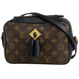 Louis Vuitton Saintonge Diagonal Fringe Tassel Shoulder Bag Monogram Brown Noir Black